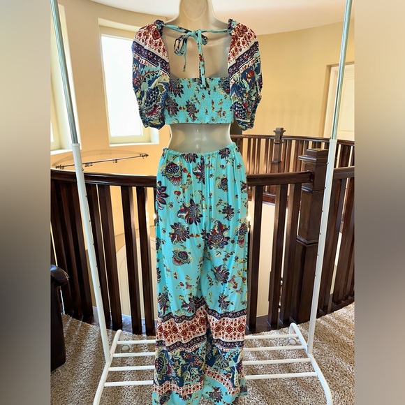 Free People Bali Citrus Skies Jumpsuit Romper Aegean Sea XS - Picture 7 of 12